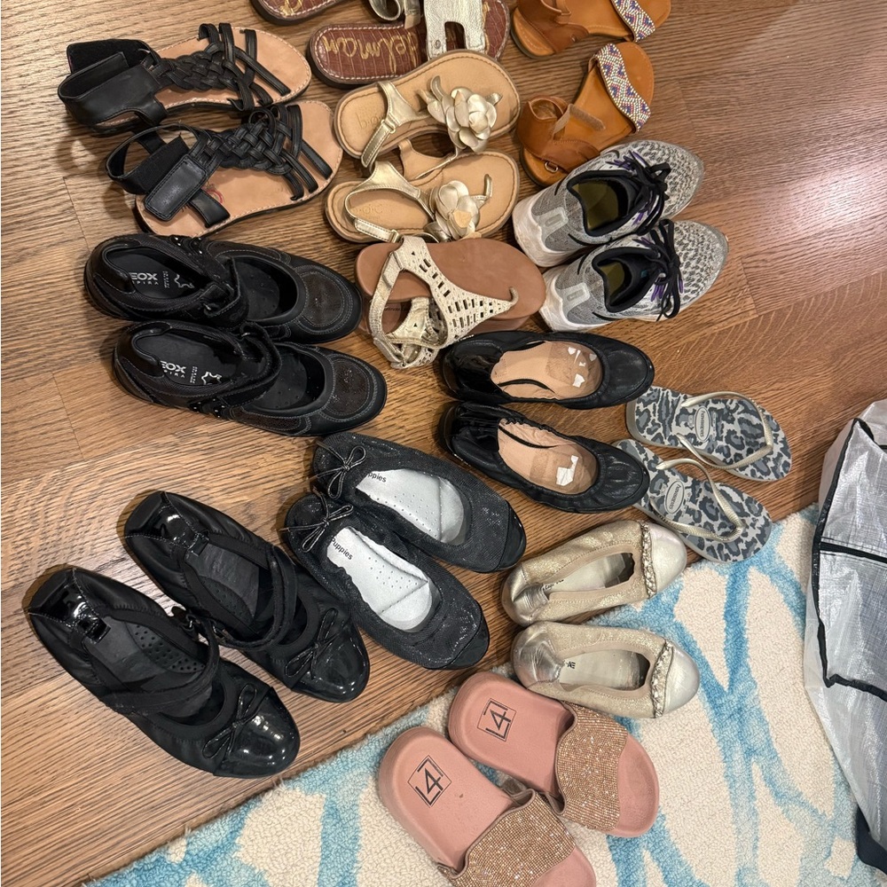 Huge lot of girls and women’s shoes and sandals.